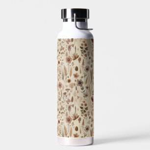 Vintage Herbarium Pressed Flower Botanical Water Bottle