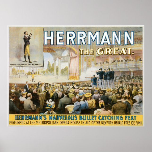Vintage Herermann The Great Magic Poster (Front)