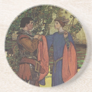 Vintage Hero Prince Knight Shining Armour Princess Coaster