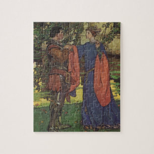 Vintage Hero Prince Knight Shining Armour Princess Jigsaw Puzzle