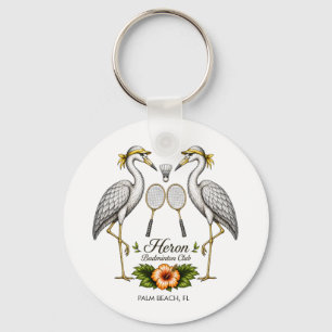 Vintage Heron Badminton Club Personalised Key Ring