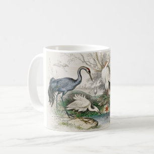 Vintage Heron Stork and Crane Nature Art Print Coffee Mug