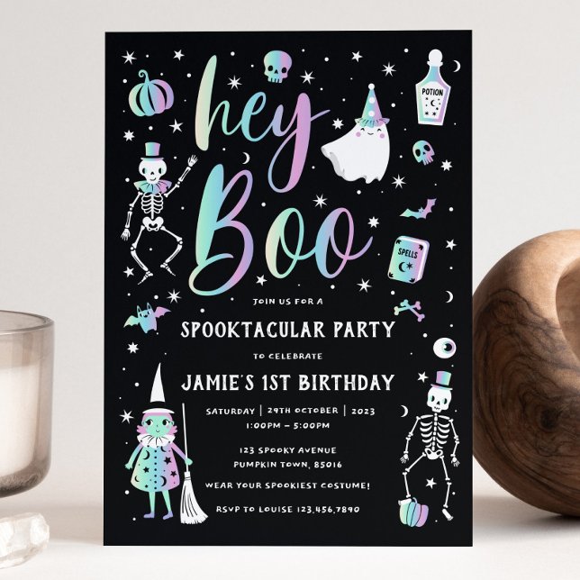 Vintage Hey Boo Halloween Invitation (Creator Uploaded)