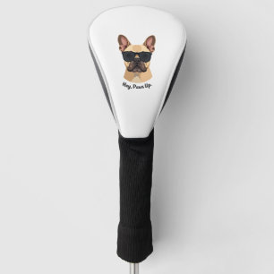 Vintage Hey, Paws Up French Bulldog Sunglasses Gra Golf Head Cover
