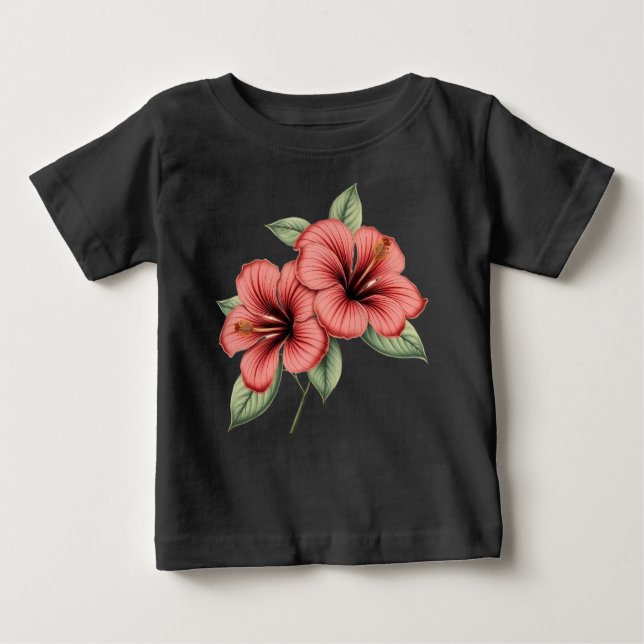 Vintage hibiscus baby T-Shirt (Front)