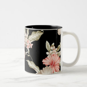 Vintage Hibiscus Floral Mug