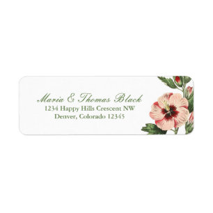 Vintage Hibiscus Floral Return Address Label