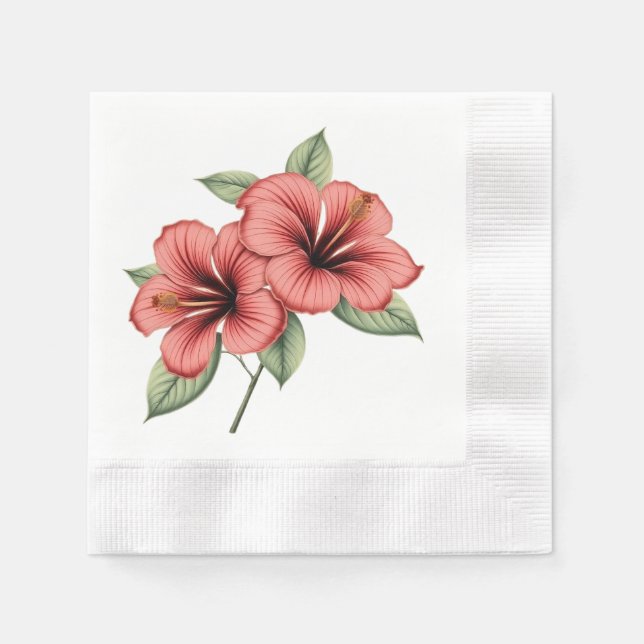Vintage Hibiscus Napkin (Front)