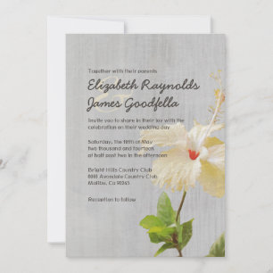 Vintage Hibiscus Wedding Invitations