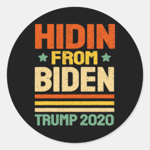 Vintage Hidin From Biden Trump 2020 Shirt Us Flag Classic Round Sticker