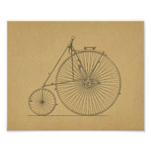 Vintage High Wheeler Bicycle Patent Art Print