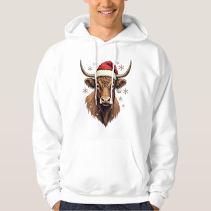 Vintage Highland Cow Christmas Design with Santa H Hoodie