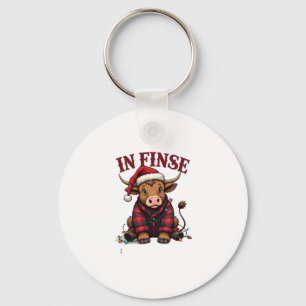 Vintage Highland Cow Christmas Shirt Design In Fi Key Ring