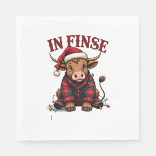 Vintage Highland Cow Christmas Shirt Design In Fi Napkin