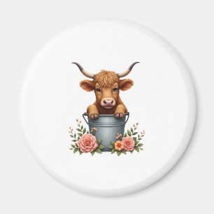 Vintage Highland Cow Flower Market Design with Flo Magnet