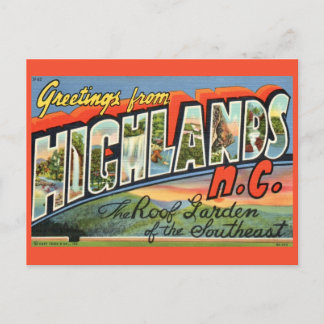 Vintage Highlands NC Postcard