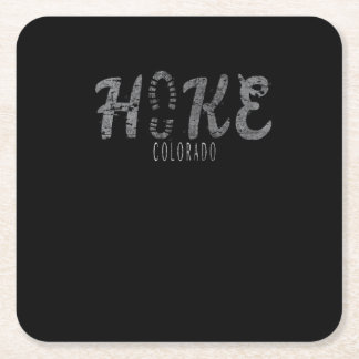 Vintage Hike Colorado Premium Square Paper Coaster