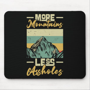 Vintage Hiker More Mountains Less Holes Mouse Pad
