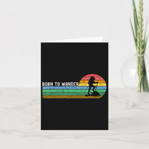 Vintage Hiking Born To Wander Retro Sunset Silhoue Card