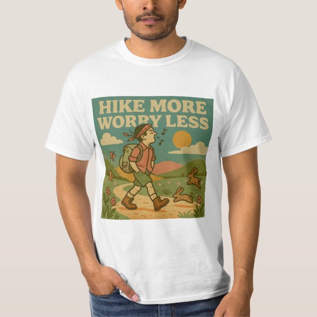 Vintage Hiking & Nature Lover T-Shirt (Front)