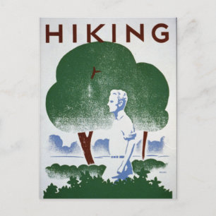 Vintage Hiking Recreation WPA Postcard