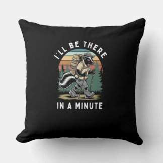 Vintage Hiking Skunk - Funny Forest Hiking Adventu Cushion