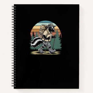 Vintage Hiking Skunk Funny Forest Hiking Adventur Notebook