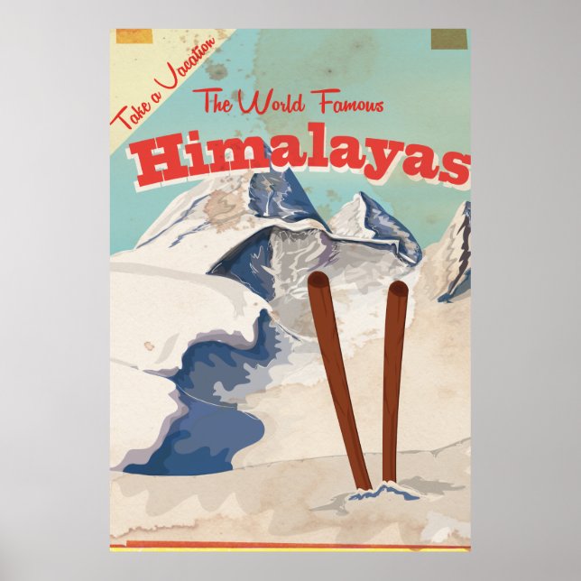 Vintage Himalayas Travel Poster (Front)