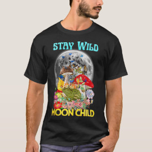 vintage hippie boho style mushroom frog stay wild T-Shirt