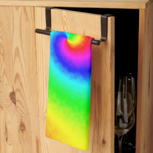 Vintage Hippie Boho Tie Dye Psychedelic Twirl Tea Towel