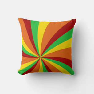 Vintage Hippie Retro Style Swirls Pattern Cushion
