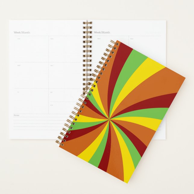 Vintage Hippie Retro Style Swirls Pattern Planner (Display)