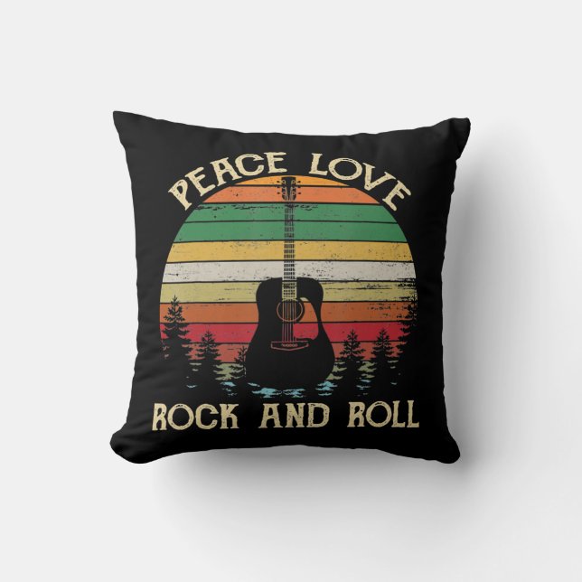 Vintage Hippie Van Flower Bus Peace Love Cushion (Front)