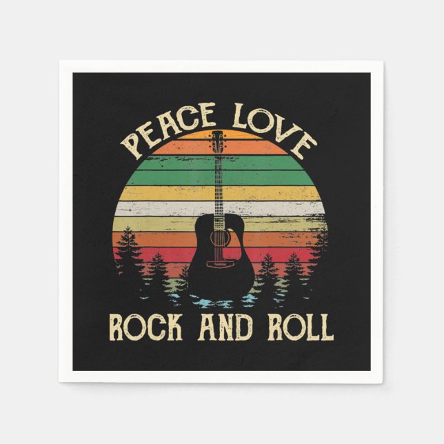 Vintage Hippie Van Flower Bus Peace Love Napkin (Front)