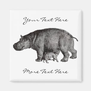 Vintage Hippo Magnet