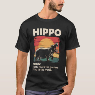 Vintage Hippo Retro Hippopotamus Cute Hippo T-Shirt