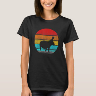 Vintage Hippopotamus Retro Sunset Hippopotamus Tee