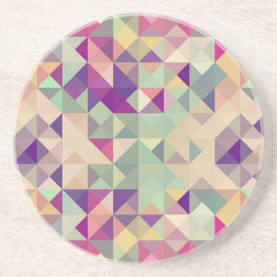 Vintage Hipsters Geometric Pattern. Coaster