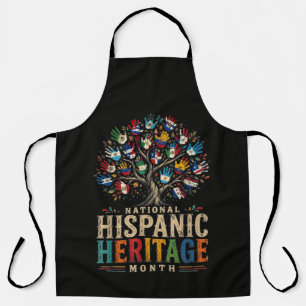 Vintage Hispanic Heritage Month Tree of Unity Apron