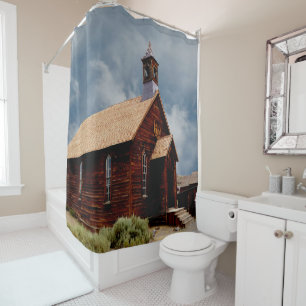 Vintage Historic Church Building Shower Curtain