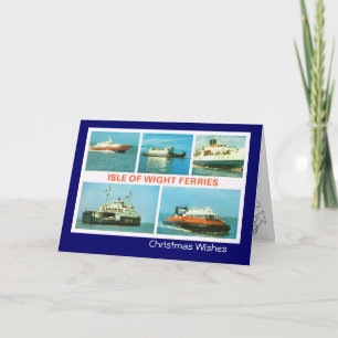 Vintage Historic ships, Isle of Wight Ferries Holiday Card