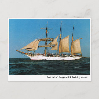 Vintage historic ships,  "Mercator", Belgiium Postcard