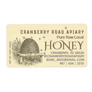 Vintage hive with bees honey shipping sized yellow