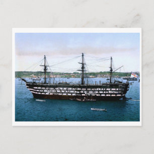 Vintage HMS Impregnable Postcard