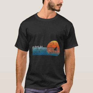 Vintage Hobie Beach Retro 80s Shark Fin Sunset  T-Shirt