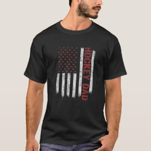 Vintage Hockey Dad USA Flag Retro Fathers Day Dadd T-Shirt