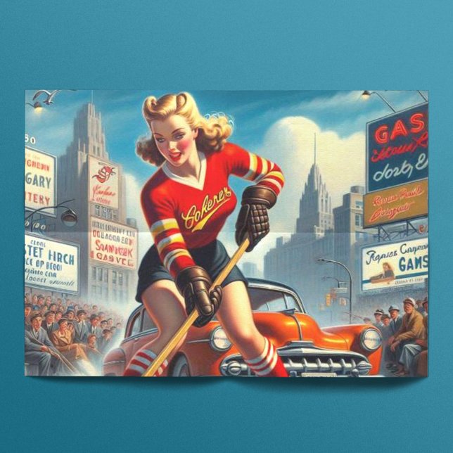 Vintage Hockey Girl Tissue Paper (Creator Uploaded)