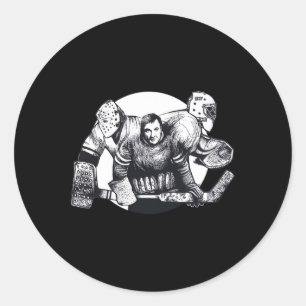 Vintage Hockey Homage Tribute To Goalie Evolution Classic Round Sticker
