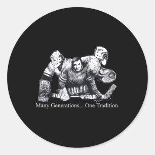Vintage Hockey Homage Tribute To Goalie Evolution Classic Round Sticker