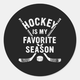Vintage Hockey Is My Favourite Season Classic Round Sticker